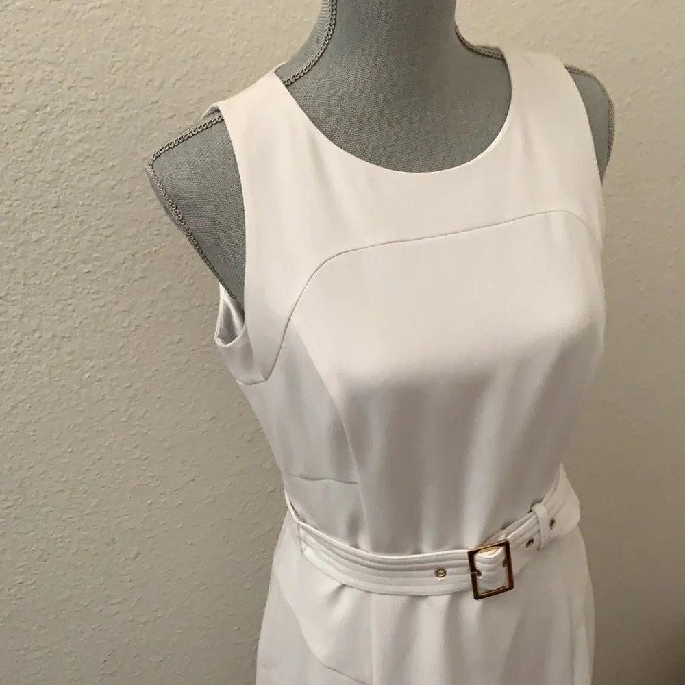 White House Black Market WHBM white dress 8 New NWT medium Sleeveless GORGEOUS - Picture 4 of 11